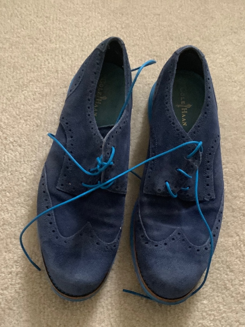 Cole Hann suede oxford flat